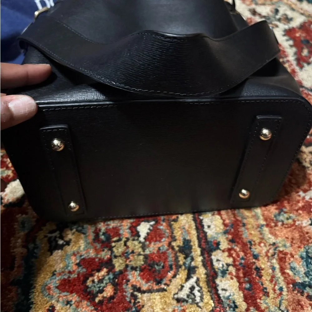 Dooney & Bourke Black Leather Drawstring Backpack - Picture 5 of 6